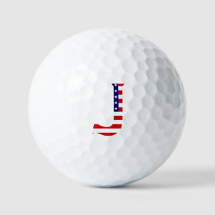 J Monogram overlaid on USA Flag va gbt Golf Balls