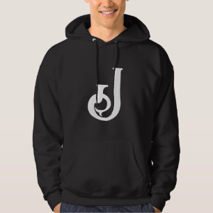 J-neck hooded jacket hoodie
