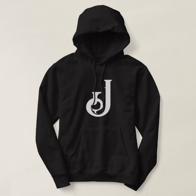 J-neck hooded jacket hoodie (Design Front)