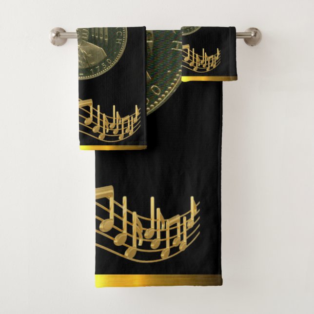 J. S. Bach Commemorative Gift Guest  Bath Towel Set (Insitu)