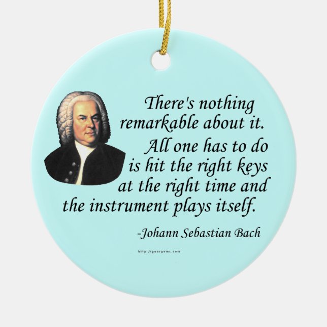 J.S. Bach on Playing Ceramic Ornament (Front)