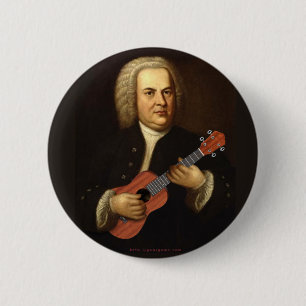 J.S. Bach on Uke 6 Cm Round Badge