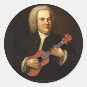 J.S. Bach on Uke Classic Round Sticker