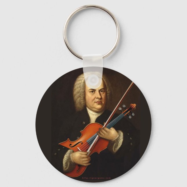 J.S. Bach with a Viola Key Ring (Front)