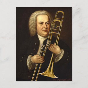 J.S. Bach with Trombone Postcard