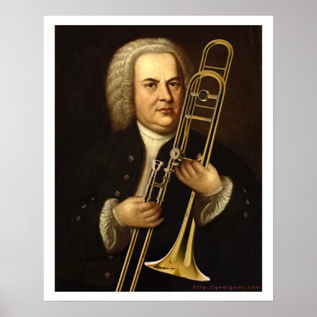 J.S. Bach with Trombone Poster (Front)