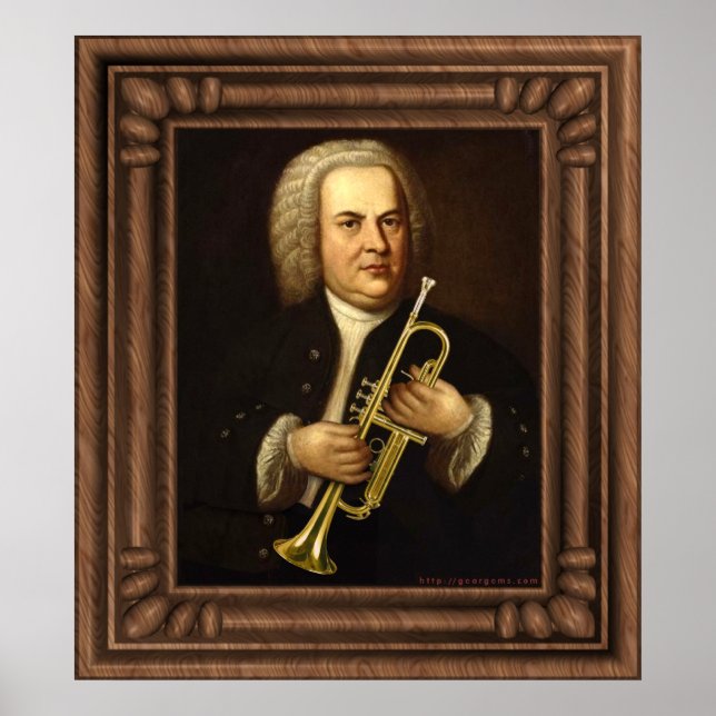 J.S. Bach with Trumpet Poster (Front)