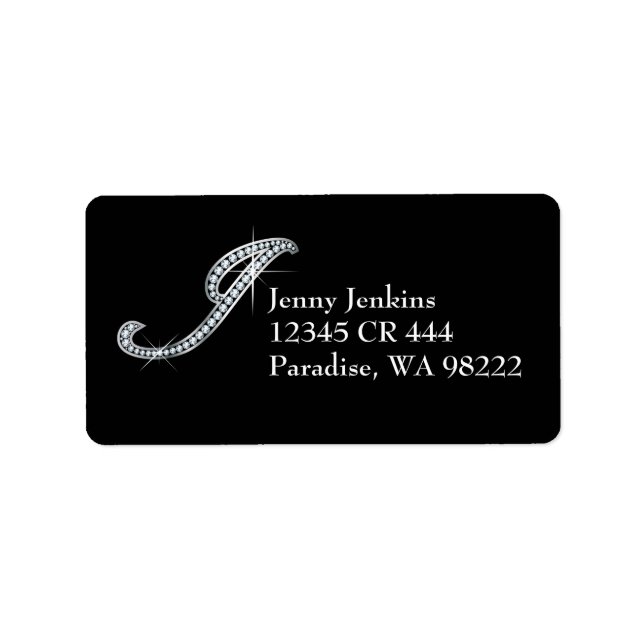 J Script "Diamond Bling" Label (Front)