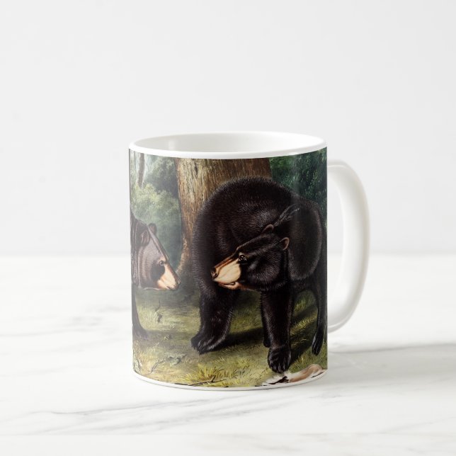 J.W. Audubon - Ursus Americanus Black Bear Coffee Mug (Front Right)