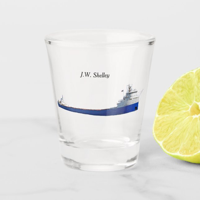 J.W. Shelley shot glass (Front)
