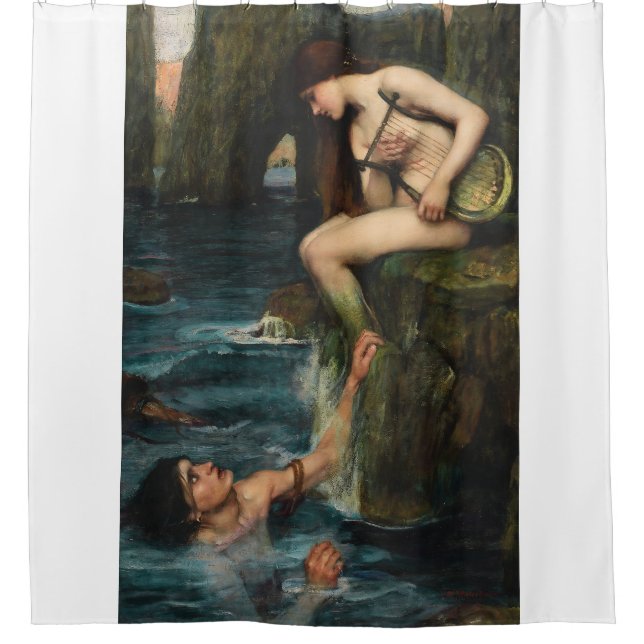 J. WATERHOUSE - THE SIREN - 1900 - Pre-Raphaelites Shower Curtain (Front)