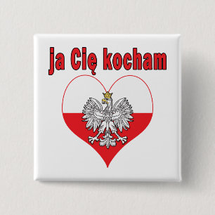 ja Cie kocham Eagle Heart 15 Cm Square Badge