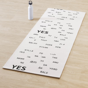 Ja und Nein in verschiedenen Sprachen Yoga Mat