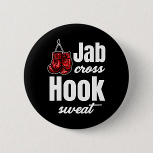 Jab Cross Hook Sweat Funny Kickboxing Martial Arts 6 Cm Round Badge