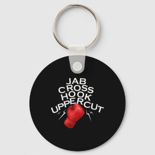 Jab Cross Hook Uppercut Boxer Funny Boxing Trainin Key Ring