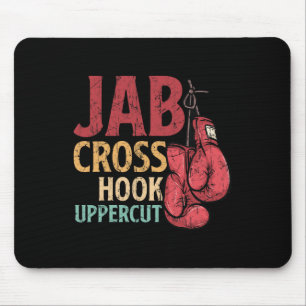 Jab Cross Hook Uppercut Boxer Work Kickboxing Girl Mouse Pad