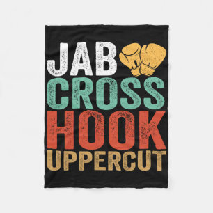 Jab Cross Hook Uppercut Boxer Workout Funny Kickbo Fleece Blanket
