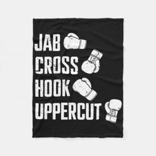 Jab Cross Hook Uppercut Boxer Workout Kickboxing Fleece Blanket