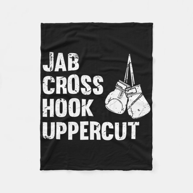 Jab Cross Hook Uppercut Boxing Fighting Technique  Fleece Blanket (Front)