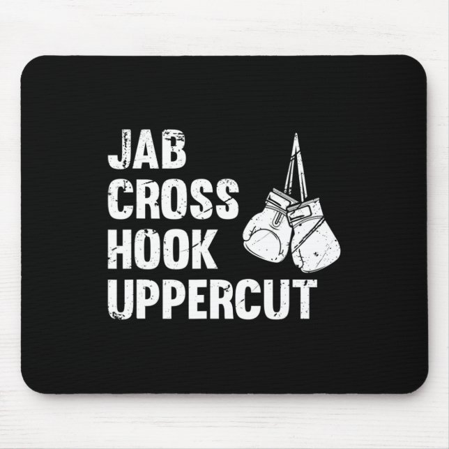 Jab Cross Hook Uppercut Boxing Fighting Technique  Mouse Pad (Front)
