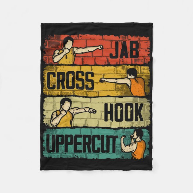 Jab Cross Hook Uppercut Boxing  Fleece Blanket (Front)