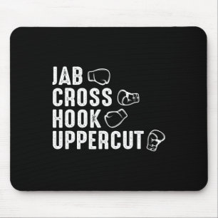 Jab Cross Hook Uppercut Boxing Gloves Boxer Mouse Pad