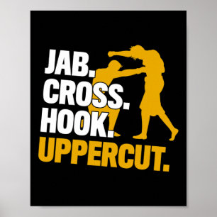 Jab Cross Hook Uppercut Boxing Kickboxing Gift Poster