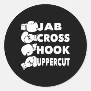 Jab Cross Hook Uppercut - Boxing Lover Gym Boxer K Classic Round Sticker