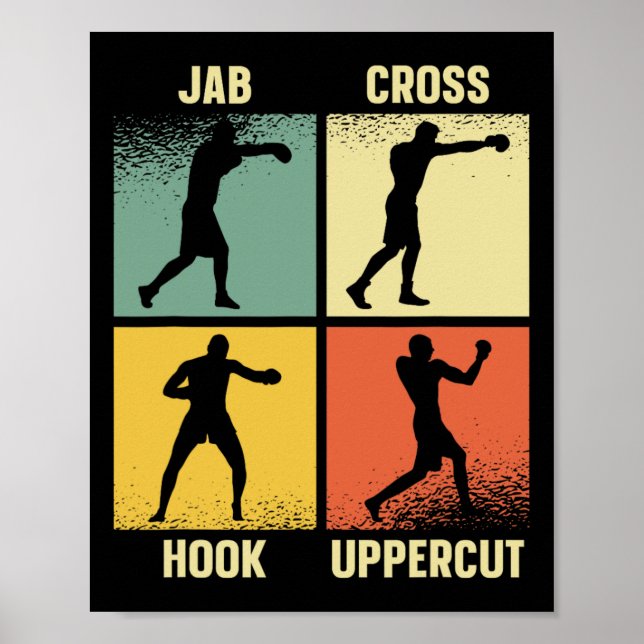 Jab Cross Hook Uppercut – Boxing Moves Graphic Gri Poster (Front)