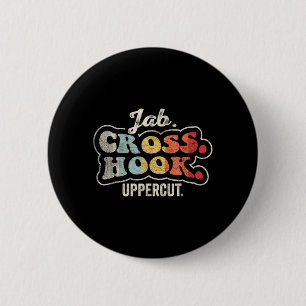 Jab Cross Hook Uppercut Boxing Retro Vintage 6 Cm Round Badge