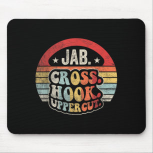 Jab Cross Hook Uppercut Boxing Retro Vintage Mouse Pad
