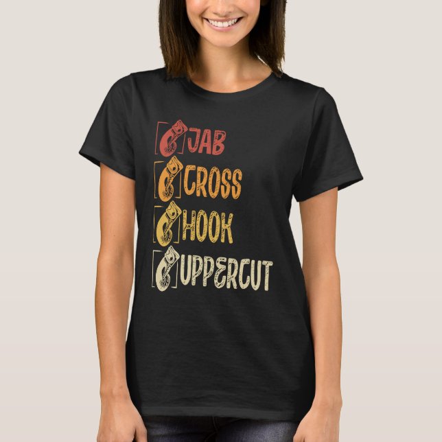 Jab Cross Hook Uppercut Boxing T-Shirt (Front)