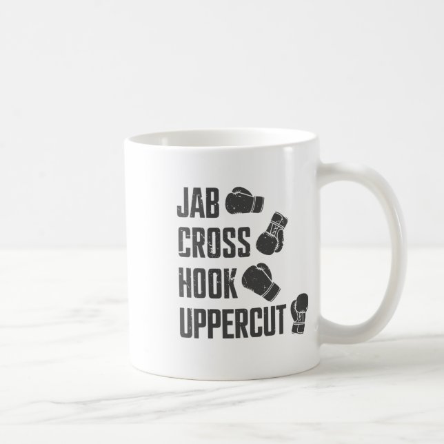Jab Cross Hook Uppercut Funny Boxing Coach Trainin Coffee Mug (Right)