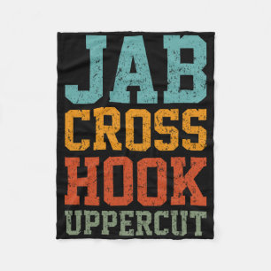 Jab Cross Hook Uppercut Funny Boxing Coach Trainin Fleece Blanket