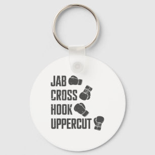Jab Cross Hook Uppercut Funny Boxing Coach Trainin Key Ring