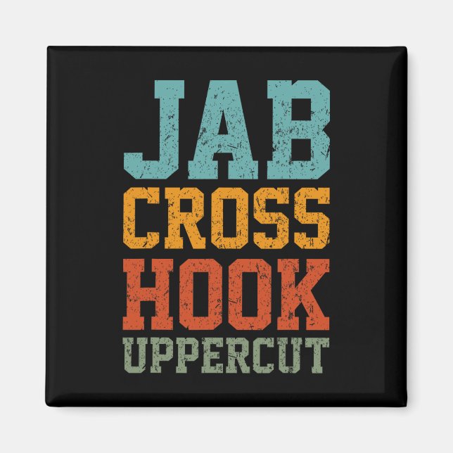 Jab Cross Hook Uppercut Funny Boxing Coach Trainin Magnet (Front)
