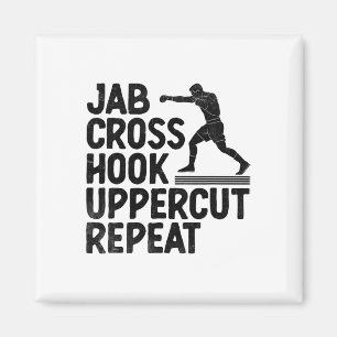 Jab Cross Hook Uppercut Repeat Boxer Sports Athlet Magnet