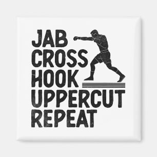 Jab Cross Hook Uppercut Repeat Boxer Sports Athlet Magnet