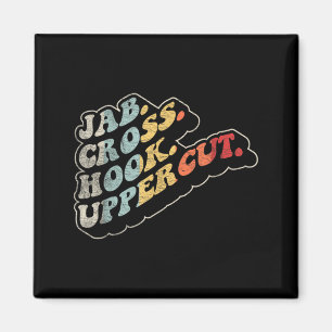 Jab Cross Hook Uppercut Retro Boxing Combat Sports Magnet