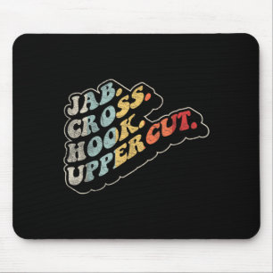 Jab Cross Hook Uppercut Retro Boxing Combat Sports Mouse Pad