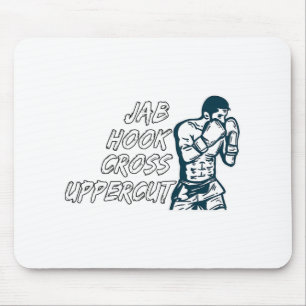 Jab Hook Cross Uppercut Boxing For Boxer Men Boys Mouse Pad