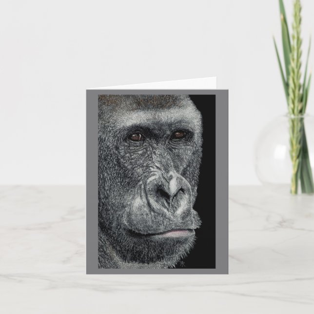 "Jabari" - Gorilla Face Card (Front)