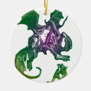 Jabberwocky and Alice Ceramic Ornament