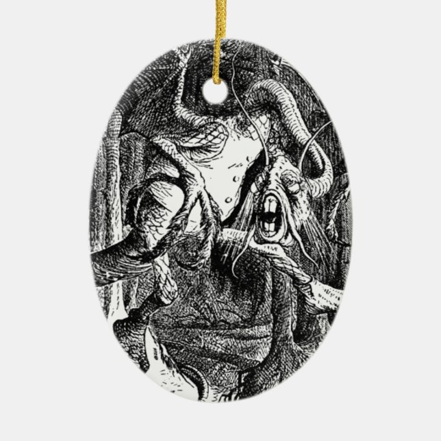 Jabberwocky Ceramic Tree Decoration (Front)