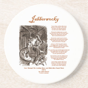 Jabberwocky Poem by Lewis Carroll (Black Adder) Coaster