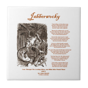 Jabberwocky Poem by Lewis Carroll (Black Adder) Tile