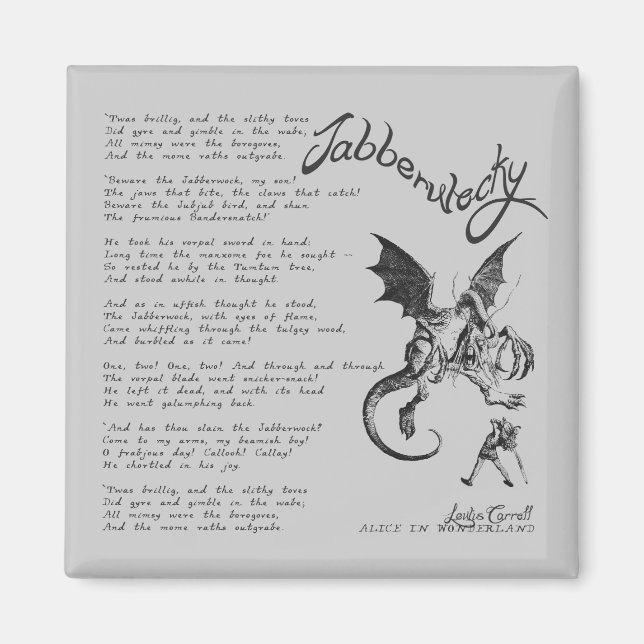 Jabberwocky Poem Magnet (Front)
