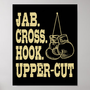 Jabs. Cross. Hook. Upper-cut Boxing Trainee Coach  Poster