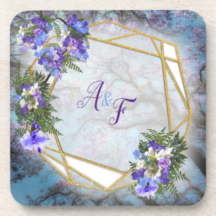 Jacaranda Blooms & Lily  Bouquet Coaster