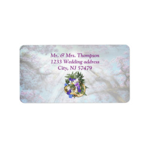 Jacaranda Blooms & Lily  Bouquet Label